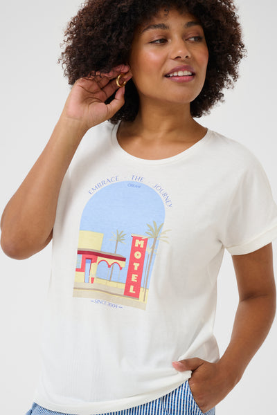 Rigga T-shirt wit/blauw