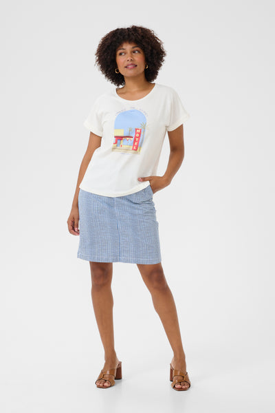 Rigga T-shirt wit/blauw