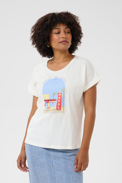 Rigga T-shirt wit/blauw