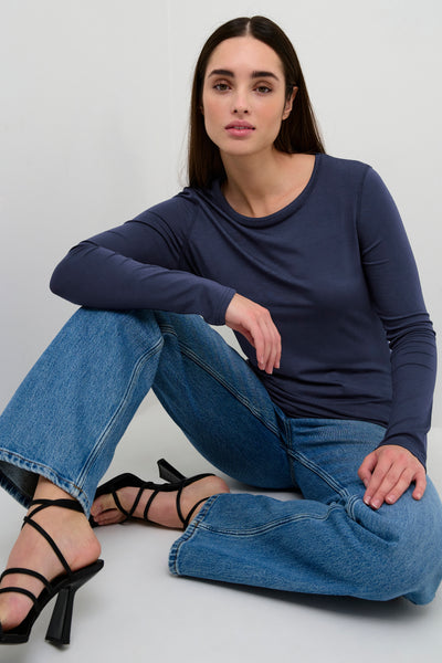 The Modal T-shirt donkerblauw