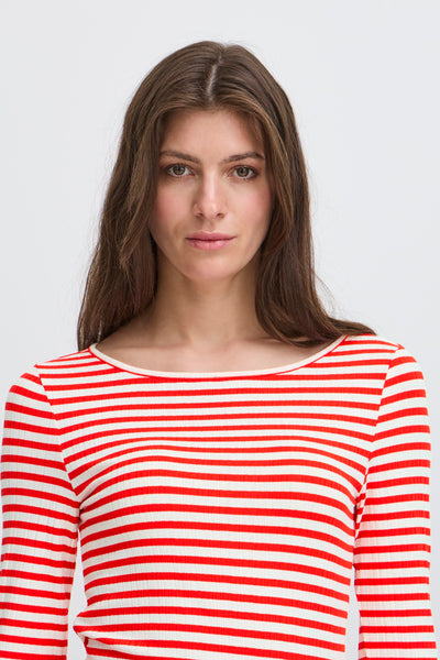 Cella T-shirt rood-wit