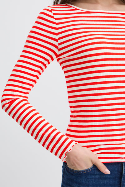 Cella T-shirt rood-wit