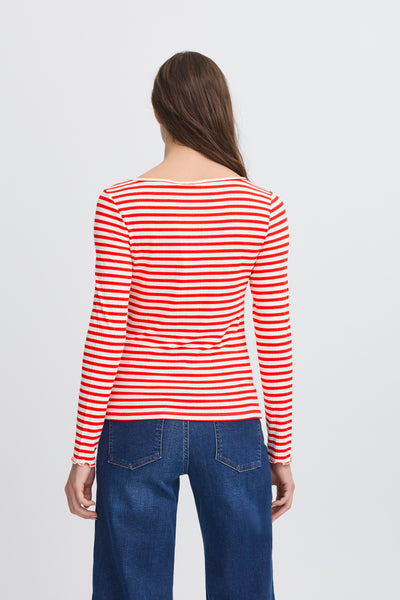 Cella T-shirt rood-wit