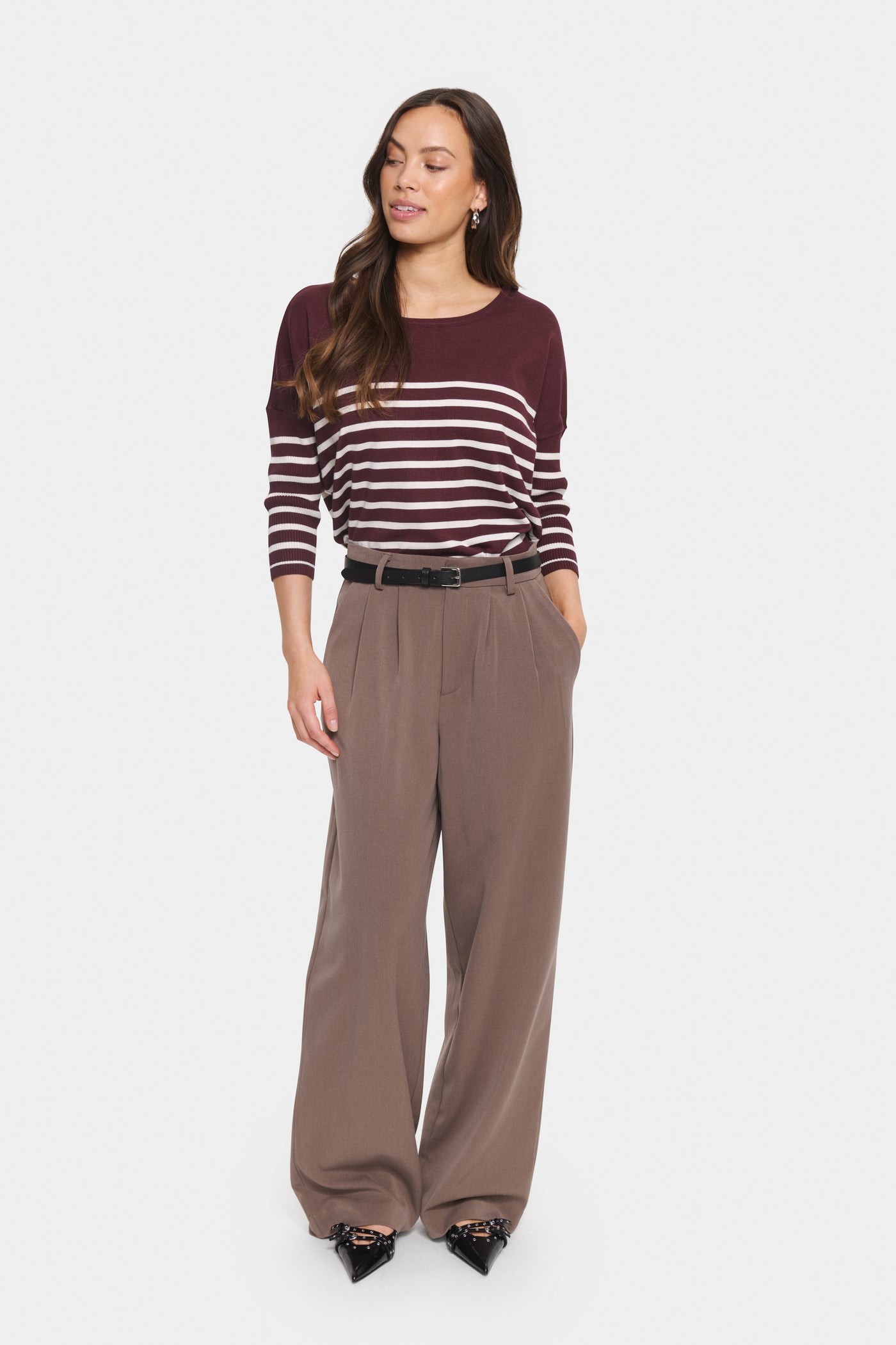 Mila trui bordeaux streep