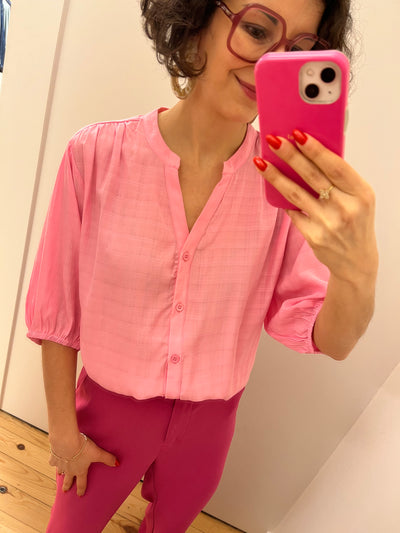 Rafia blouse roze