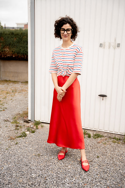 Winny T-shirt wit/rood/blauw